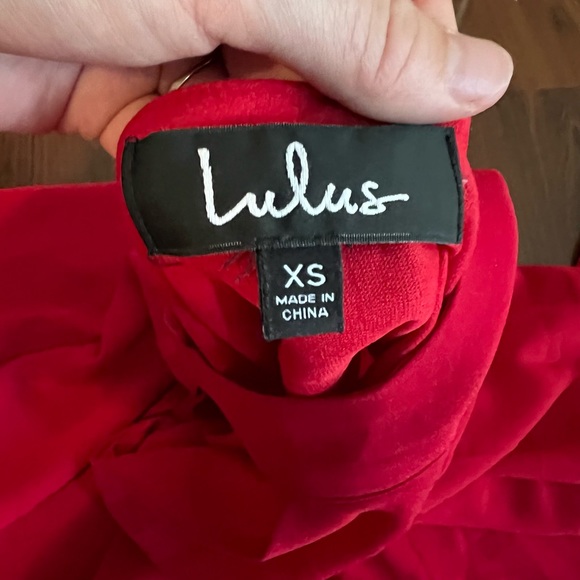 Lulus Aesthetic Aspirations Red Flounce Sleeve Shift Dress - Picture 6 of 6